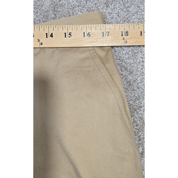 Lauren Ralph Lauren Khaki Pants Flat Front Preppy Dress Pockets All Cotton Sz 14 - Picture 4 of 13